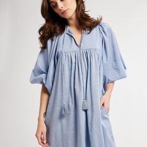 Mille daisy dress in chambray polkadot size small